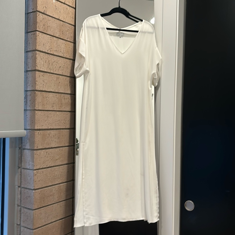 Aritzia Babaton sheer silk maxi dress white size S